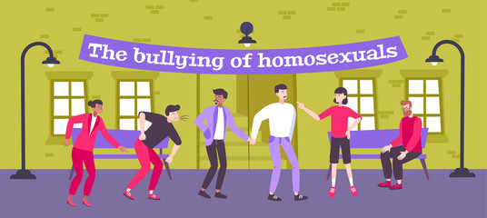 Homophobia Bullying Flat Composition