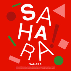 Set of country name with geometric elements : Vector Illustration