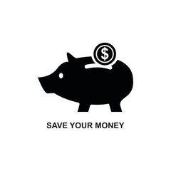 SAVE YOUR MONEY ICON , INVESTMENT ICON