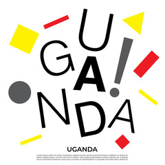 Set of country name with geometric elements : Vector Illustration