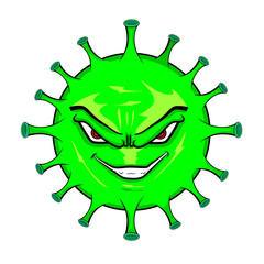 Coronavirus Covid 19 cartoon character raster image