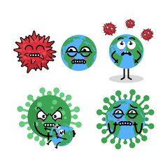 Cute Character corona virus graphic illustration vector art t-shirt design