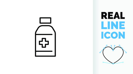 Fototapeta premium Editable line icon of a medication bottle, part of a huge set of editable line icons!