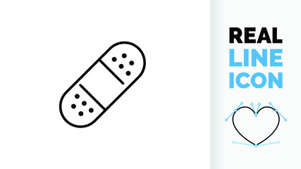 Editable line icon of a plaster, part of a huge set of editable line icons!