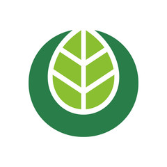 Circle leaf logo icon design template elements, eco symbol vector