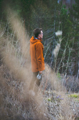 young man in the forest