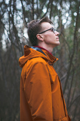 young man in the forest