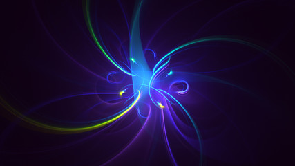 3D rendering abstract fractal light background