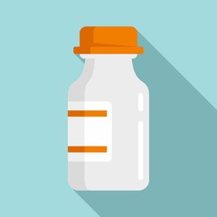 Medical insulin pot icon. Flat illustration of medical insulin pot vector icon for web design