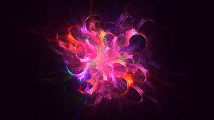 3D rendering abstract fractal light background