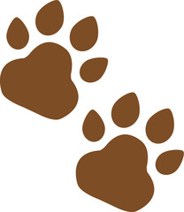 Animal tracks or prints, animal paws vector icon brown