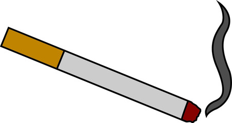 Cigarette with smoke vector icon