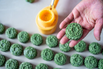 Chinese traditional cuisine pastry snack wormwood cake