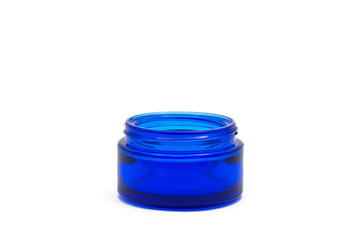 empty blue glass jar