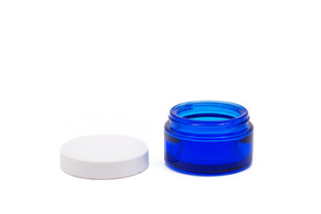 empty blue glass jar