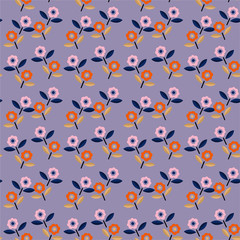 Trendy and cute Colorful modern flower create from geometric shape seamless pattern in vector EPS10,Design for fashion,fabric,web,wallaper,wrapping and all prints