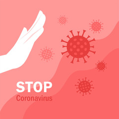 Infographics of viral disease. Prevention of the spread of coronavirus. Pandemic stop