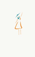 Obraz na płótnie Canvas girl in orange dress