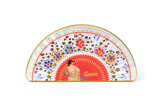 Souvenir (magnet) from Spain isolated on white background