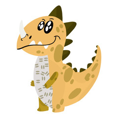 Cute little dinosaur. Art dinosaur monster for children's clothing. Vector illustration