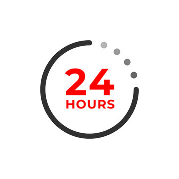 24h color icon and time concept