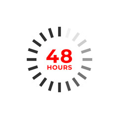 48h color icon and time concept