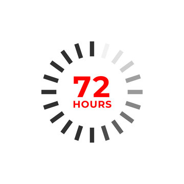 72h color icon and time concept