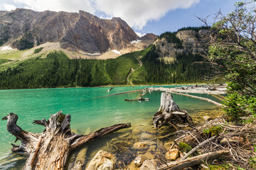 The Rocky Mountains.  Lower Sherbrook Lake   Yoho National Park, British Columbia , Canada
