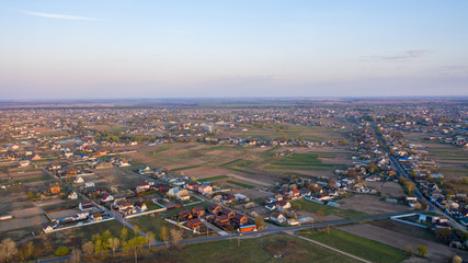 aerial view over the private houses