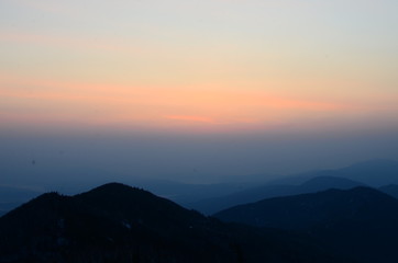 sunset over the mountains