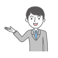 説明するビジネスマン