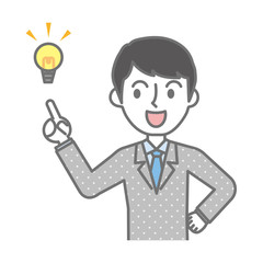 ポイントを説明するビジネスマン