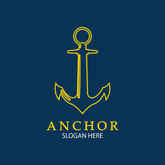 Naklejka premium Anchor Logo Design Vector. Symbol of maritime icon or ocean business