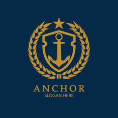 Anchor Logo Design Vector. Symbol of maritime icon or ocean business