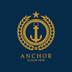 Anchor Logo Design Vector. Symbol of maritime icon or ocean business