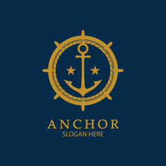 Anchor Logo Design Vector. Symbol of maritime icon or ocean business