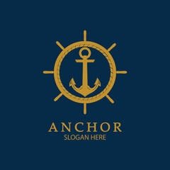 Anchor Logo Design Vector. Symbol of maritime icon or ocean business
