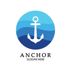 Anchor Logo Design Vector. Symbol of maritime icon or ocean business