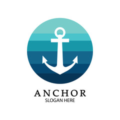 Anchor Logo Design Vector. Symbol of maritime icon or ocean business