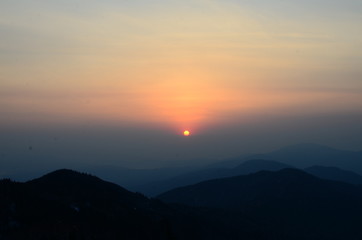 sunset in the mountains