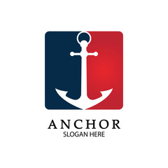 Anchor Logo Design Vector. Symbol of maritime icon or ocean business