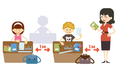 école distanciation sociale