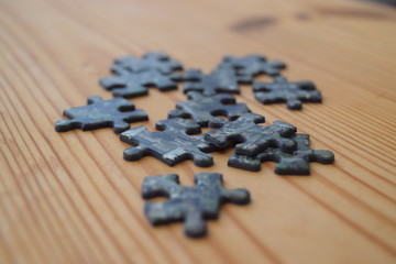 A soft focus on puzzle pieces