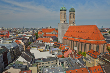 Panoramic view of the city of Munich in Germany