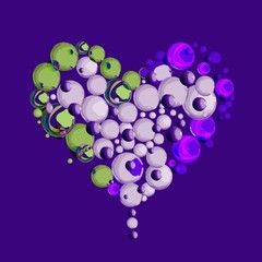 Heart red rose petals on Valentine day. scarlet Heart in love with roses.