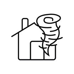 Insurance for home of tornado icon vector