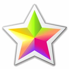 bright multicolored five-pointed star. Vector image