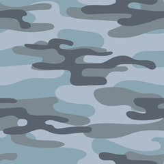 Military camouflage seamless pattern. Khaki texture. Trendy background. Abstract color vector illustration. For design wallpaper, fabric, wrapping paper.