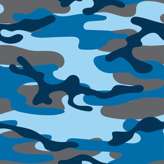 Military camouflage seamless pattern. Khaki texture. Trendy background. Abstract color vector illustration. For design wallpaper, fabric, wrapping paper.