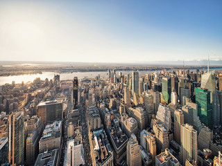 Aerial view of district of New York City